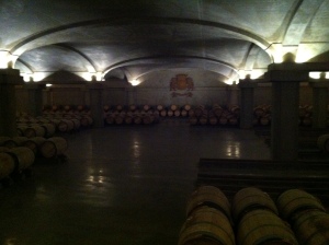 The cellars - dark, but an impressive sight.